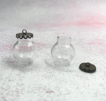 10 бр./лот 20x12 mm прозрачно стъклено глобус бутилка микс 5 цвята дантелена основа комплект стъклен флакон висулка стъклен капак куполна стъклена бутилка сладък чар