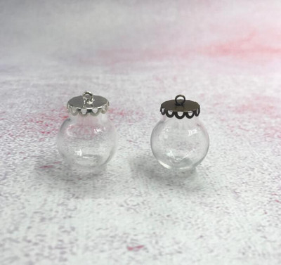 10tk/partii 20x12mm läbipaistvast klaasist gloobuse pudeli segu 5 värvi pitsist aluskomplekt klaasviaal ripats klaaskate kuppel klaaspudel armas võlu