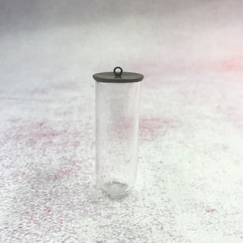 5 τμχ/παρτίδα 50x18mm σωλήνας σε σχήμα βάζου καμπάνα, διαφανές γυάλινο μπουκάλι με φυσαλίδες με μεταλλική βάση για αξεσουάρ κολιέ DIY ευρήματα διακόσμηση σπιτιού