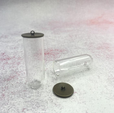 5db/tétel 50x18mm Harang tégely alakú tubus átlátszó üveg buborékos palack fém talppal barkácsoláshoz nyaklánc kiegészítők leletek lakberendezés