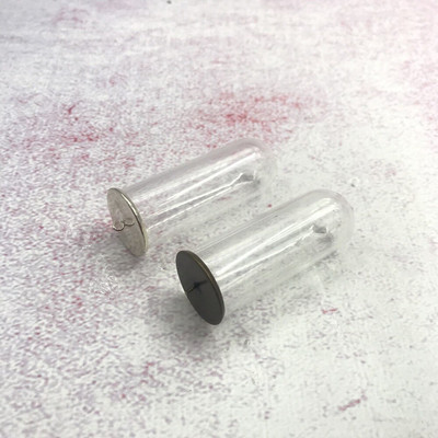 5 buc/lot 50x18mm tub în formă de borcan de clopot sticla cu bule de sticlă transparentă cu bază metalică pentru accesorii pentru colier DIY descoperiri decor acasă