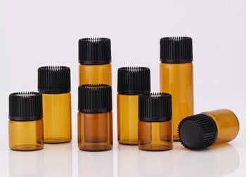 15 ΤΕΜ 4ml Mini Amber Glass Bottle Empty For Essential Oil Bottle Glass Bottles For Oil Perfume Oil Bottle Mini Refillable Bottle