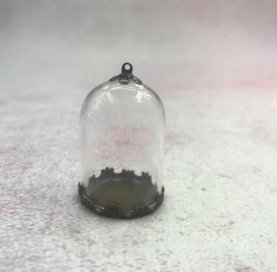 5db/tétel 35x25mm Átlátszó üreges üvegcső bronz/arany/ezüst alap gyöngyökkel kupakkészlet üveg fiolák függő üvegüveg lelet