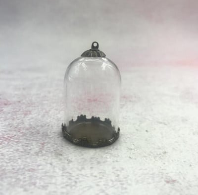 5db/tétel 35x25mm Átlátszó üreges üvegcső bronz/arany/ezüst alap gyöngyökkel kupakkészlet üveg fiolák függő üvegüveg lelet