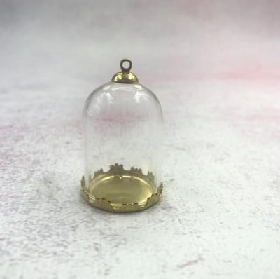 5db/tétel 35x25mm Átlátszó üreges üvegcső bronz/arany/ezüst alap gyöngyökkel kupakkészlet üveg fiolák függő üvegüveg lelet