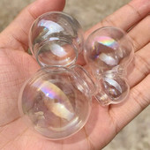 8X Mini szivárvány üreges üveg hógömb borító üveggömb fiola medál ékszer lelet üveg kívánság palack medál kiegészítők