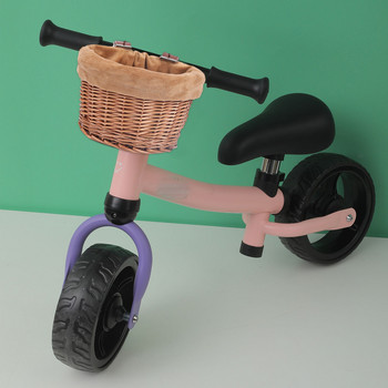 Детски ретро ратанови кошници за велосипеди 16-инчови велосипедни баланси Кошници за кола Велосипед Кошница за скутери Детска велосипедна количка Пластмасова чанта