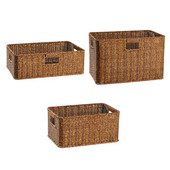 Ръчно плетена кошница за съхранение Вградени дръжки за всекидневна, на открито Устойчиво съхранение на закуски, домакинско почистване Лесно почистване