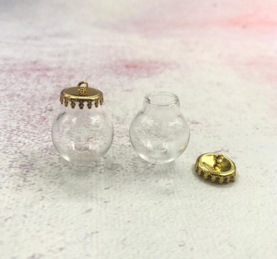 10 buc/lot 20x12mm Mini glob de sticlă transparentă 6 culori de bază constatări pandantiv flacon de sticlă borcane de dome colier capac decor