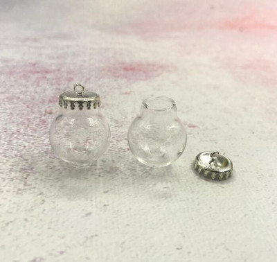 10 buc/lot 20x12mm Mini glob de sticlă transparentă 6 culori de bază constatări pandantiv flacon de sticlă borcane de dome colier capac decor