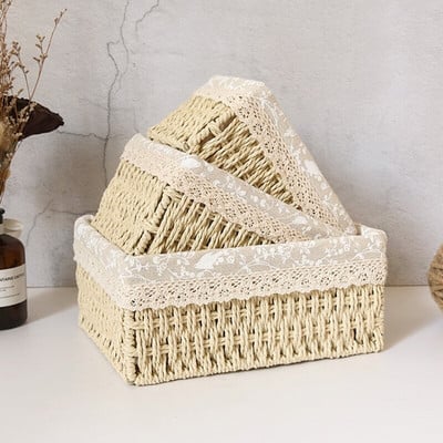 Kézzel készített asztali tárolókosár Különféle játékok játékok tárolódoboz Kozmetikai könyvrendező Írószer konténer otthoni tároláshoz