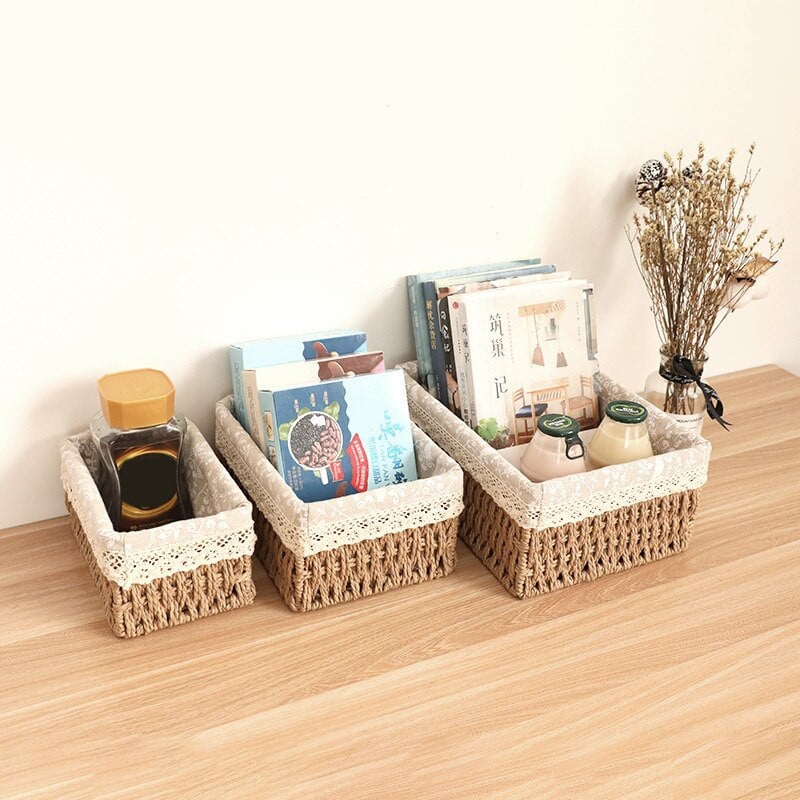 Kézzel készített asztali tárolókosár Különféle játékok játékok tárolódoboz Kozmetikai könyvrendező Írószer konténer otthoni tároláshoz