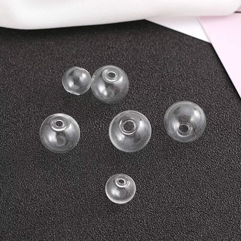 15 buc. Mini bec Glob de sticlă bule rotunde cu gaură Diy globuri de sticlă goale pandantive fiole sticle sticla colier bijuterii