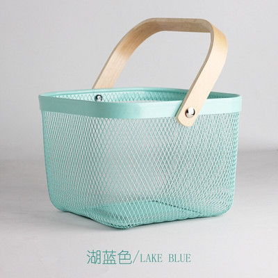 Europietiško stiliaus geležies augalų vaisių žaislų laikymo krepšelis Nešiojama tuščiavidurė iškylų dėžė gėlių mergaičių dovanų krepšeliai dekoro virtuvės reikmenis