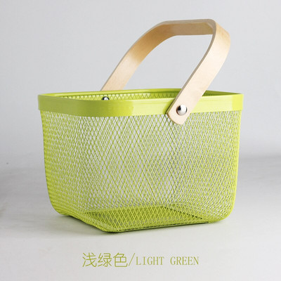 Europietiško stiliaus geležies augalų vaisių žaislų laikymo krepšelis Nešiojama tuščiavidurė iškylų dėžė gėlių mergaičių dovanų krepšeliai dekoro virtuvės reikmenis