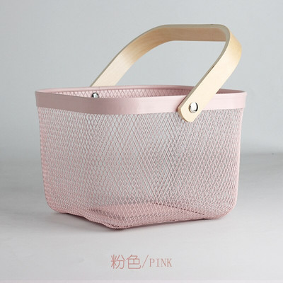 Europietiško stiliaus geležies augalų vaisių žaislų laikymo krepšelis Nešiojama tuščiavidurė iškylų dėžė gėlių mergaičių dovanų krepšeliai dekoro virtuvės reikmenis