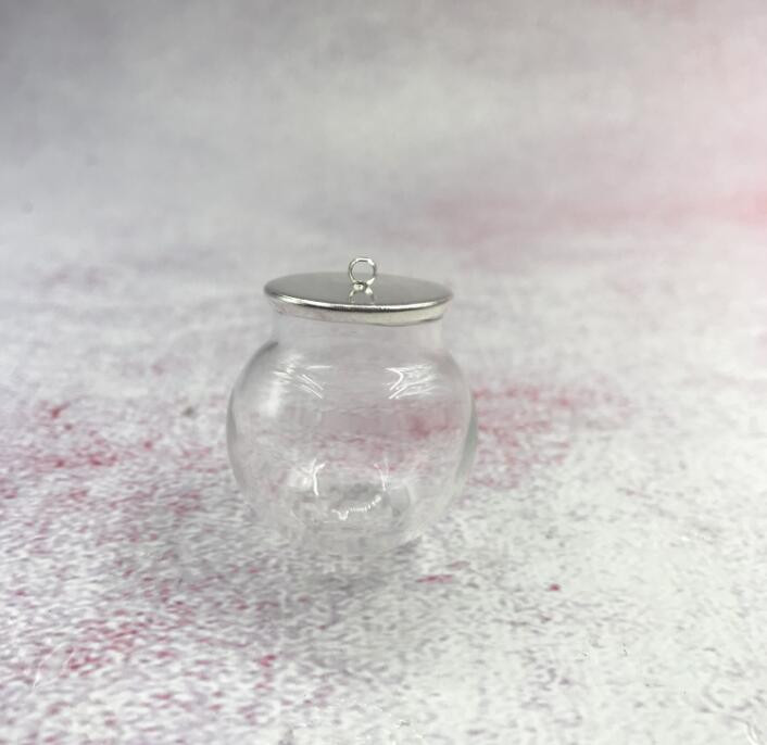 10db/tétel 30x20mm-es üreges üveggömb beállító talppal gömb üveg fiolák függő üvegpalackfedél kupola ékszer medál dekor