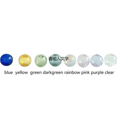 10db/tétel 18mm színes Mini Lightbulb Globe Üvegbuborék kerek golyó dupla lyukkal Diy üreges üveggömbök fiola medálok leletek