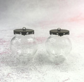 10db/tétel 30x20mm Nagy kerek üveggömb buborék 6 színű virágalap tálcával üveg fiola medál kívánság palack kupola fedele ajándék