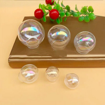 10X Rainbow Hollow Snow Glass Globe κρεμαστό κόσμημα γυάλινο μπουκάλι χειροποίητο DIY διαφορετικού μεγέθους Αξεσουάρ κοσμημάτων Γούρια ευρήματα