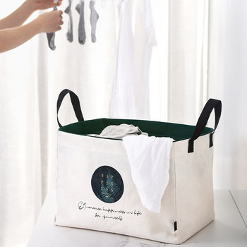 Сгъваема кошница за пране Платно Сгъваема кошница за мръсни дрехи Преносими чанти за съхранение на пране с голям капацитет с шнур