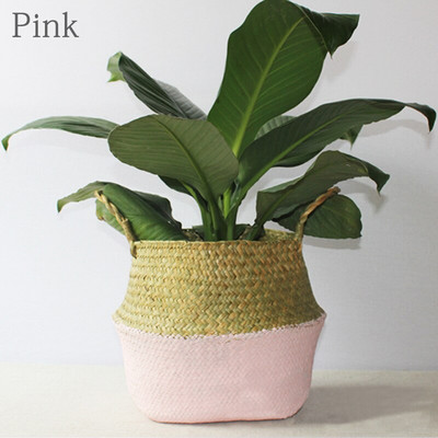 Rankų darbo sandėliavimo krepšeliai Sulankstomi iškylos austi krepšeliai kratiniai Darbai pinti rotango jūros graižai Pilvo sodas gėlių vazonai Plante Baske