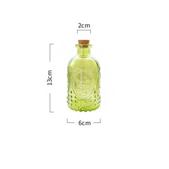 Ρετρό βάζο Zakka 250ml με σκαλιστό φελλό Επιτραπέζιο γυάλινο μπουκάλι Βάζο Μπουκάλι Αρωματοθεραπείας Διακόσμηση σπιτιού