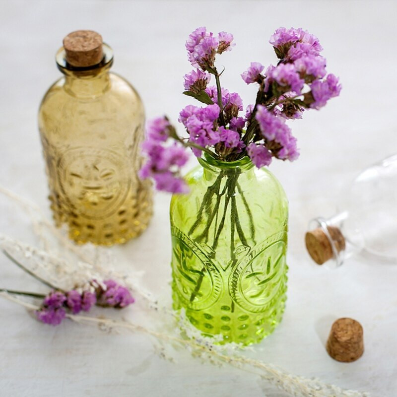 250 ml Zakka Retro váza faragott parafa asztallap üvegpalack váza Aromaterápiás palack lakberendezés