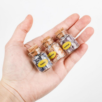 Μίνι γυάλινα μπουκάλια ευχών 9 τμχ με φυσικές πέτρες τσιπ Θεραπευτικά κρυστάλλινα δώρα Δώρα γενεθλίων για φίλους