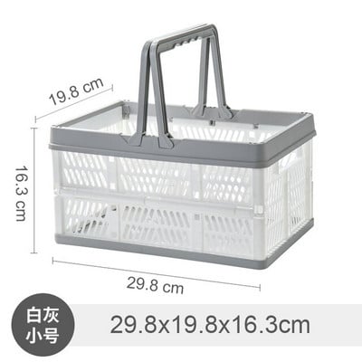 Hordozható, összecsukható bevásárlókosár fogantyúval Munkalap többcélú élelmiszer-, snack-tároló kosár Autós játéktároló kosár