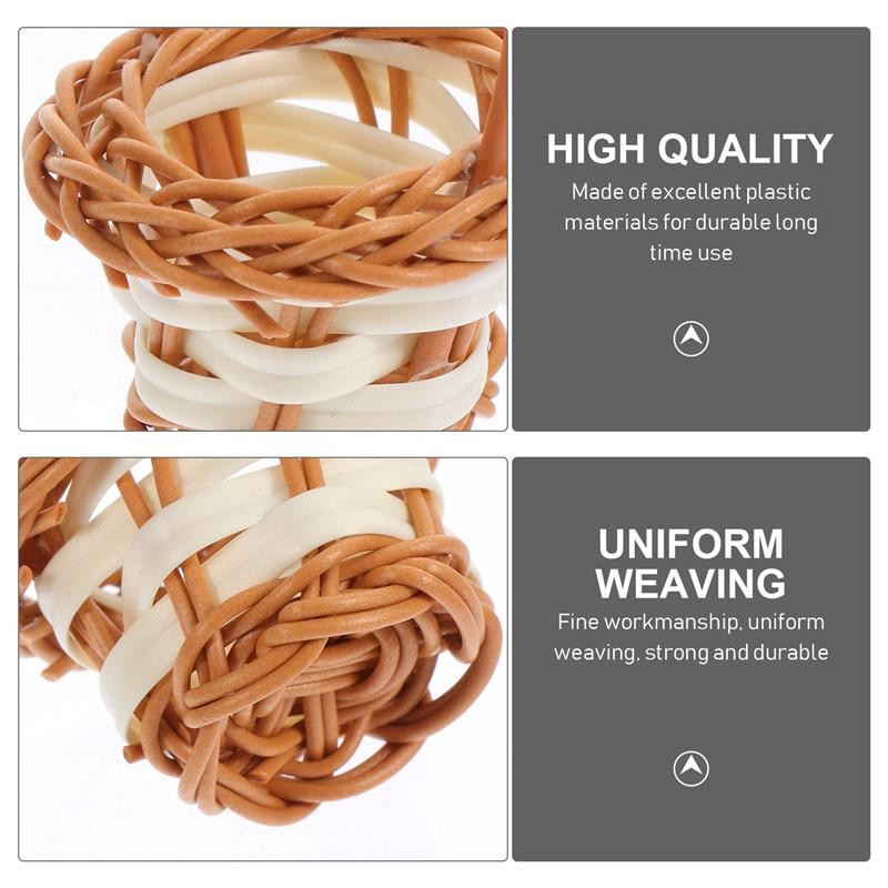 10db Mini kosarak Rattan szőtt kosarak Lakásdekorációk Cukorka süti kosarak Barkácsolás szőtt gyümölcsös sütik Candy Tote virágkosár szett