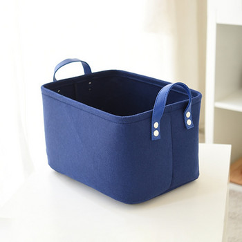 Сгъваема кошница за съхранение от естествен филц Преносима ръчна кутия за пране Играчки с голям капацитет Книги Органайзер за разни вещи за пестене на място