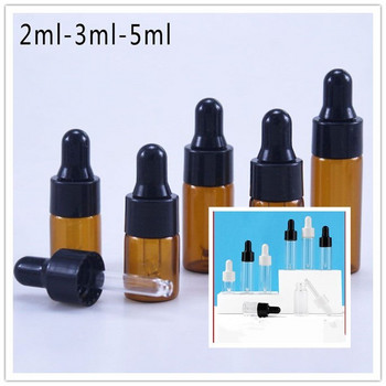 10 τεμ. Empty 1ml 2ml 3ml 5ml Dropper Glass Bottle Portable Aromatherapy Essential Oil Clear Mini Bottle Clear/Amber