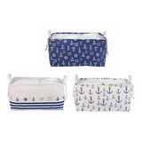 Noua cutie de depozitare pentru birou acoperită cu ancora, lenjerie de bumbac, organizator de depozitare haine, coș de depozitare, cutie cosmetică, găleată de depozitare pentru jucării pentru copii