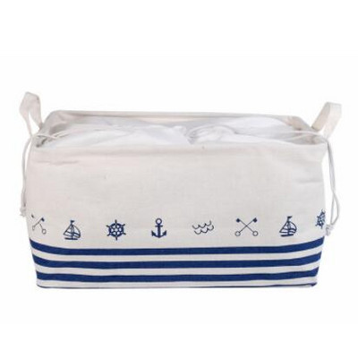 Noua cutie de depozitare pentru birou acoperită cu ancora, lenjerie de bumbac, organizator de depozitare haine, coș de depozitare, cutie cosmetică, găleată de depozitare pentru jucării pentru copii