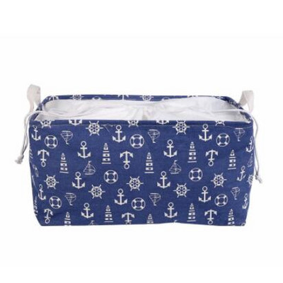 Noua cutie de depozitare pentru birou acoperită cu ancora, lenjerie de bumbac, organizator de depozitare haine, coș de depozitare, cutie cosmetică, găleată de depozitare pentru jucării pentru copii