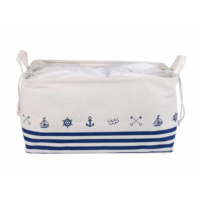 Noua cutie de depozitare pentru birou acoperită cu ancora, lenjerie de bumbac, organizator de depozitare haine, coș de depozitare, cutie cosmetică, găleată de depozitare pentru jucării pentru copii