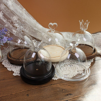 10*9,5cm Heart Top Glass Dome Vase Dome Στολισμός σπιτιού Διαφορετική βάση Διαφανές κάλυμμα DIY Friend Favor Gift Wedding Live Prop