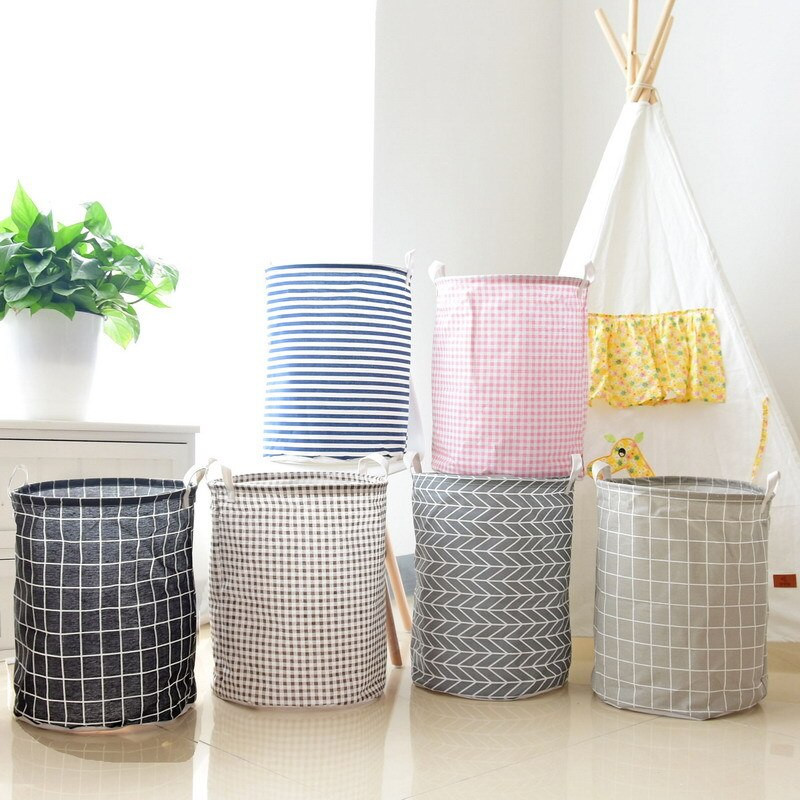 Vaikų žaislų laikymo krepšelis Medvilninis lininis vandeniui atsparus sluoksnis gali sulankstyti nešvarių drabužių laikymo dėžutę