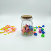 Dječja ručno izrađena presavijena zvijezda, plastična sklopiva slamka, prozirna sklopiva sretna zvijezda, boca želja, kreativni rođendanski poklon