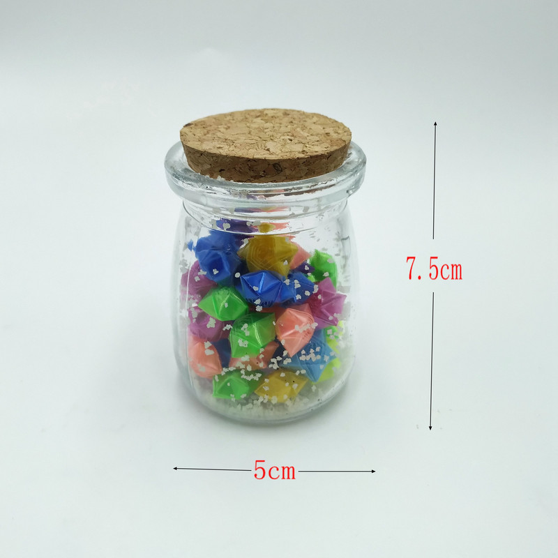 Dječja ručno izrađena presavijena zvijezda, plastična sklopiva slamka, prozirna sklopiva sretna zvijezda, boca želja, kreativni rođendanski poklon