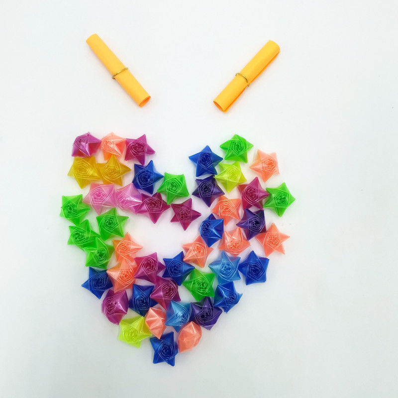 Dječja ručno izrađena presavijena zvijezda, plastična sklopiva slamka, prozirna sklopiva sretna zvijezda, boca želja, kreativni rođendanski poklon