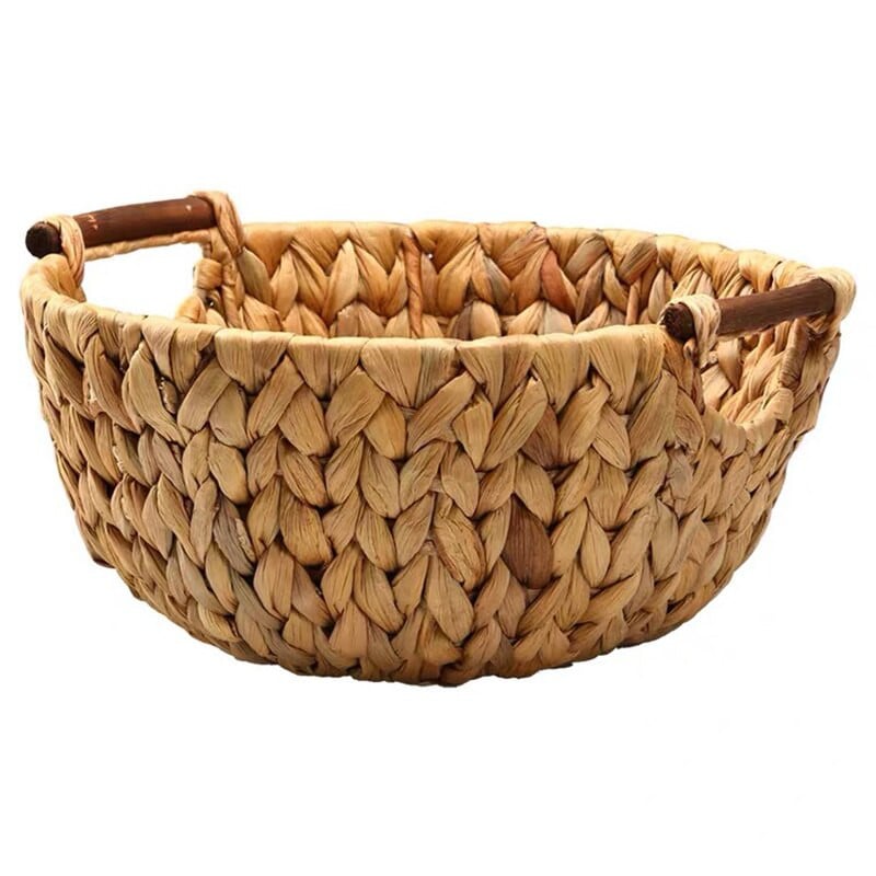 Rankų darbo rotango laikymo krepšelis apvalus vaisių krepšelis, pagrindinė spalva paprastas austas vaisių ir daržovių laikymo namų dekoravimas