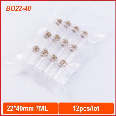 12vnt 22*40mm 7ml mini stiklinis buteliukas su kamščiais Dekoratyvinis laikymo indelis Norų butelis skaidrus tuščias stiklinis indelis