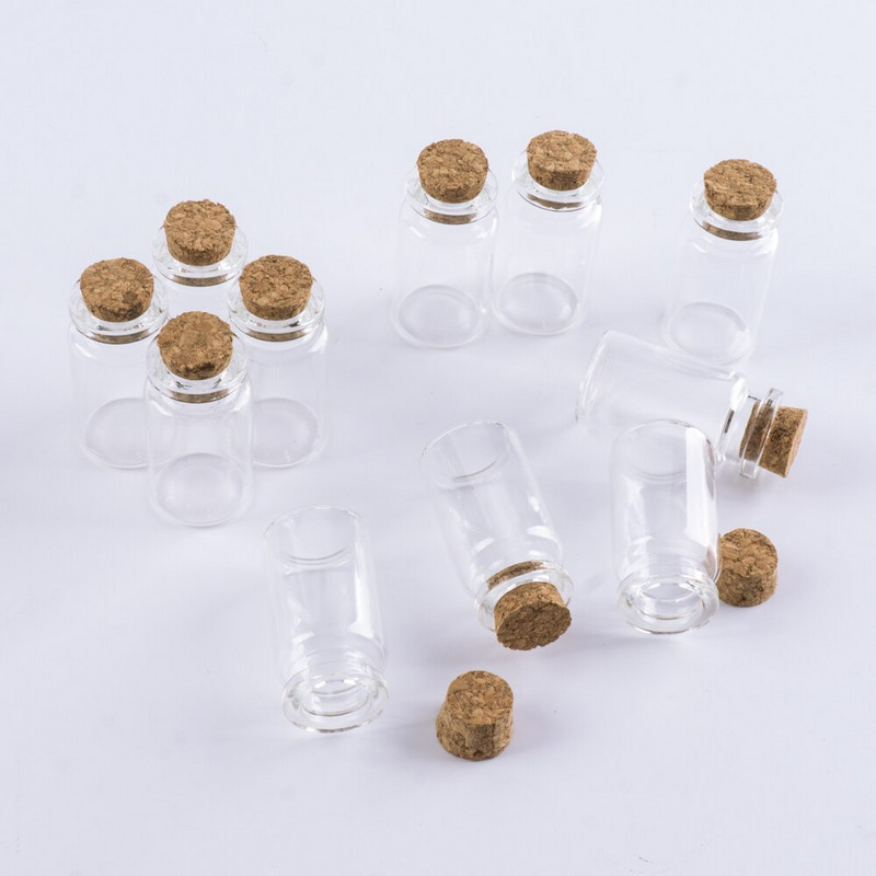 12vnt 22*40mm 7ml mini stiklinis buteliukas su kamščiais Dekoratyvinis laikymo indelis Norų butelis skaidrus tuščias stiklinis indelis