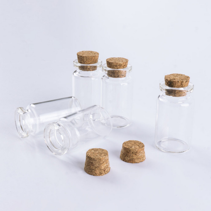 12vnt 22*40mm 7ml mini stiklinis buteliukas su kamščiais Dekoratyvinis laikymo indelis Norų butelis skaidrus tuščias stiklinis indelis