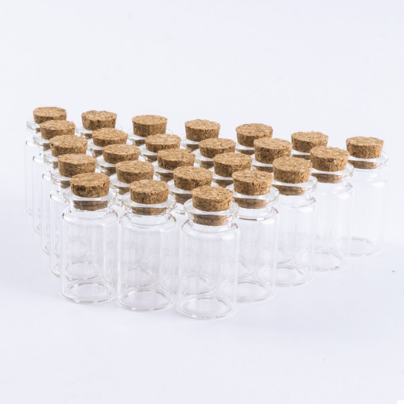 12vnt 22*40mm 7ml mini stiklinis buteliukas su kamščiais Dekoratyvinis laikymo indelis Norų butelis skaidrus tuščias stiklinis indelis