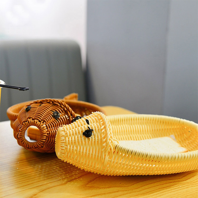 Creativ lucrat manual ratan imitat Bucătărie Fructe Legume Pâine Gustări Vaze de picnic pentru Decorare Coș Depozitare Jucării