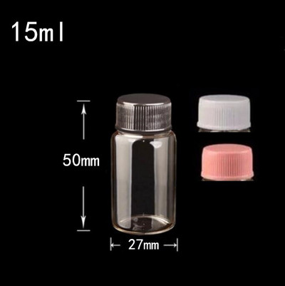 5db 8/15/20/25 ml átlátszó üveg palackok üvegek fiola műanyag kupakkal DIY kívánságüzenet Minta parfümtartály Nail Art gyöngy reagens