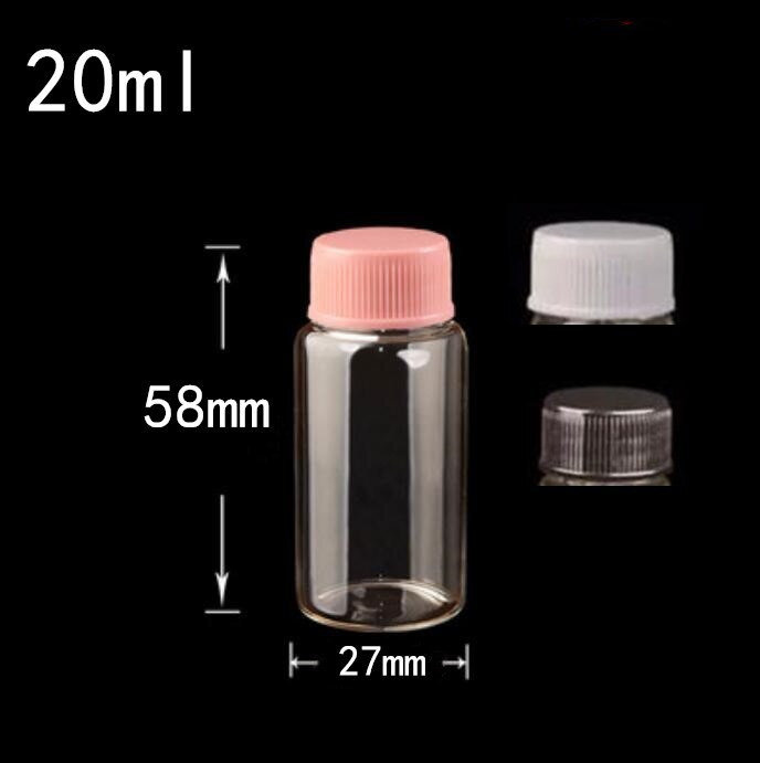 5db 8/15/20/25 ml átlátszó üveg palackok üvegek fiola műanyag kupakkal DIY kívánságüzenet Minta parfümtartály Nail Art gyöngy reagens